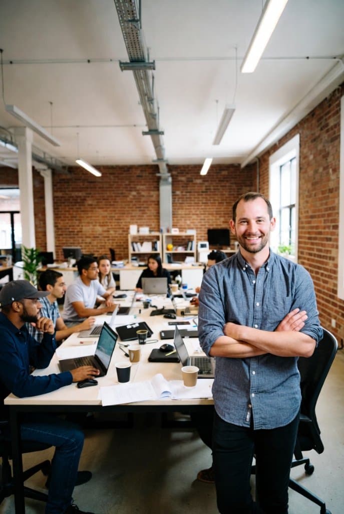 Business owner reviewing financials